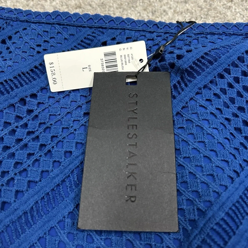 Anthropologie StyleStalker Riviera Skirt‎ Women's Large Blue A-Line Textured New